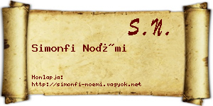 Simonfi Noémi névjegykártya